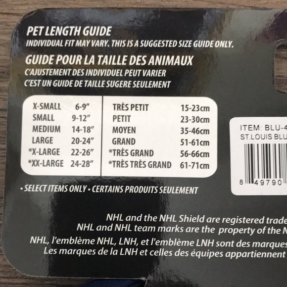 ⭐️NWT St. Louis Blues Pet Jerseys - Picture 9 of 11